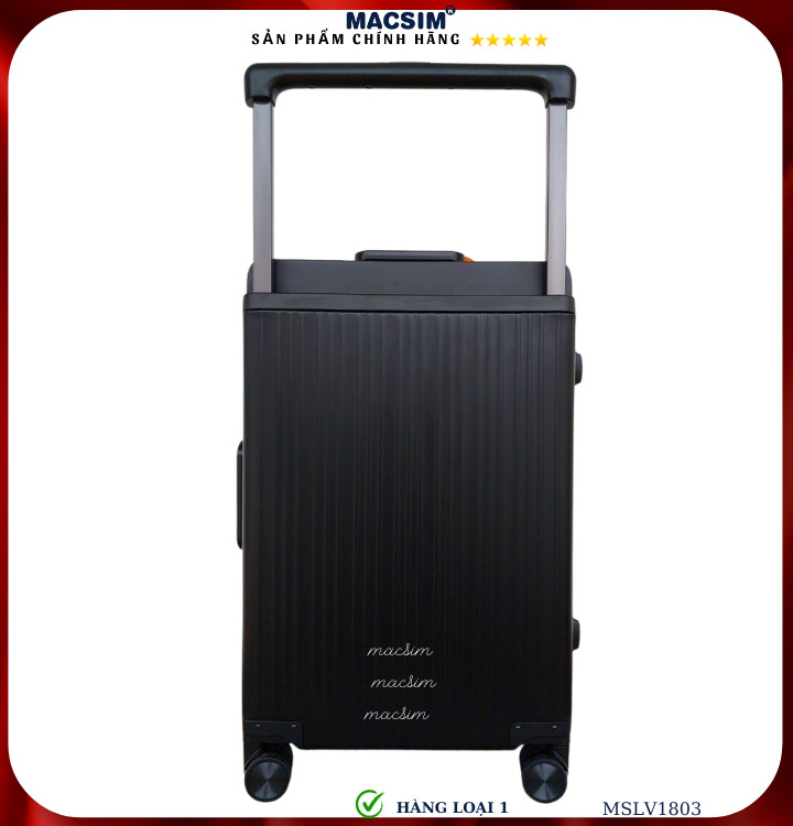 Vali hợp kim nhôm cao cấp Macsim MSLV1803 cỡ  24inches màu đen hàng loại 1