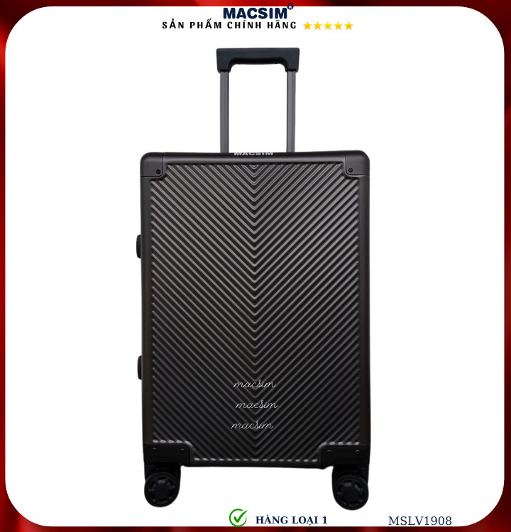 Vali hợp kim nhôm cao cấp Macsim MSLV1908 cỡ 20 inches màu đen hàng loại 1