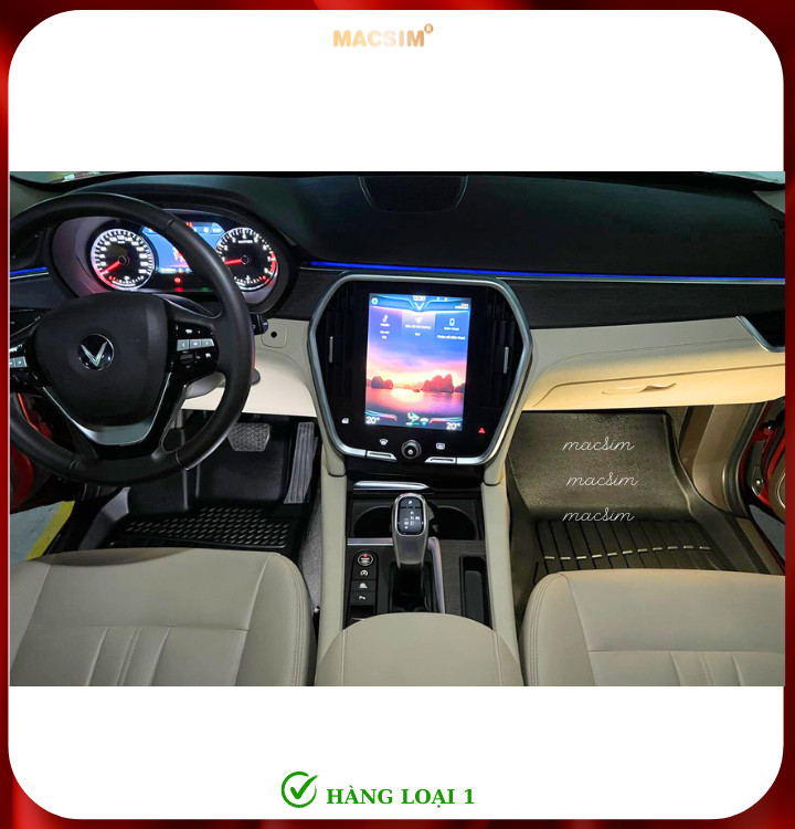 Thảm lót sàn ô tô VinFast Lux SA Macsim - Tpe chuẩn phom, dễ vệ sinh (Mã 01)