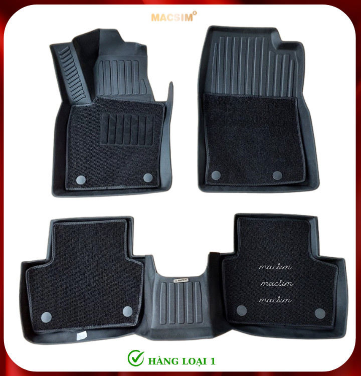Thảm lót sàn ô tô 2 lớp cao cấp dành cho xe Mazda 3 2019+ (sd2) nhãn hiệu Macsim chất liệu TPE màu đen