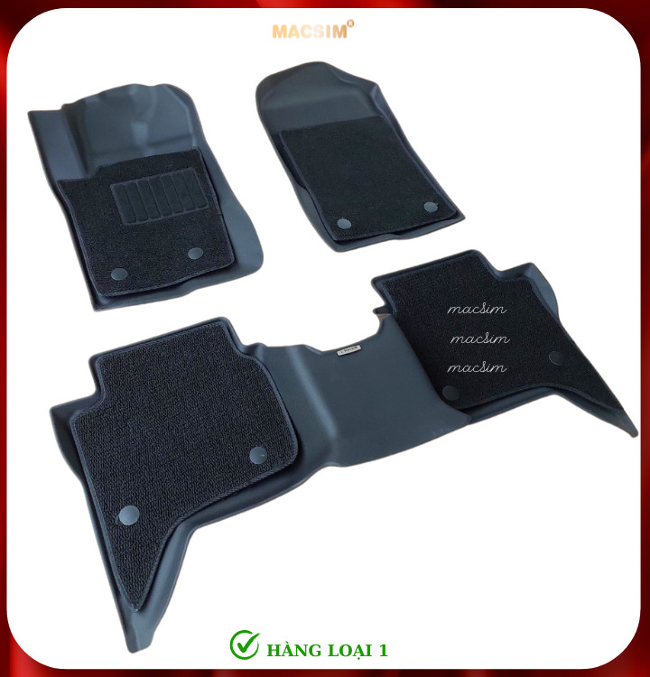 Thảm lót sàn ô tô 2 lớp cao cấp dành cho xe Ford Ranger 2022+ (sd2) nhãn hiệu Macsim chất liệu TPE màu đen