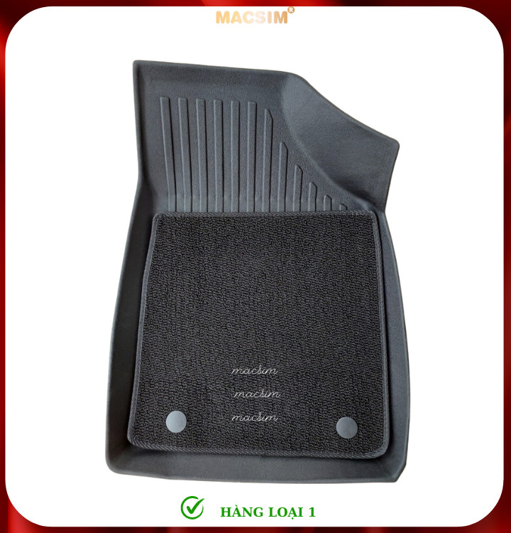 Thảm lót sàn ô tô 2 lớp cao cấp dành cho xe MG HS 2018 - nay (sd2) nhãn hiệu Macsim chất liệu TPE màu đen