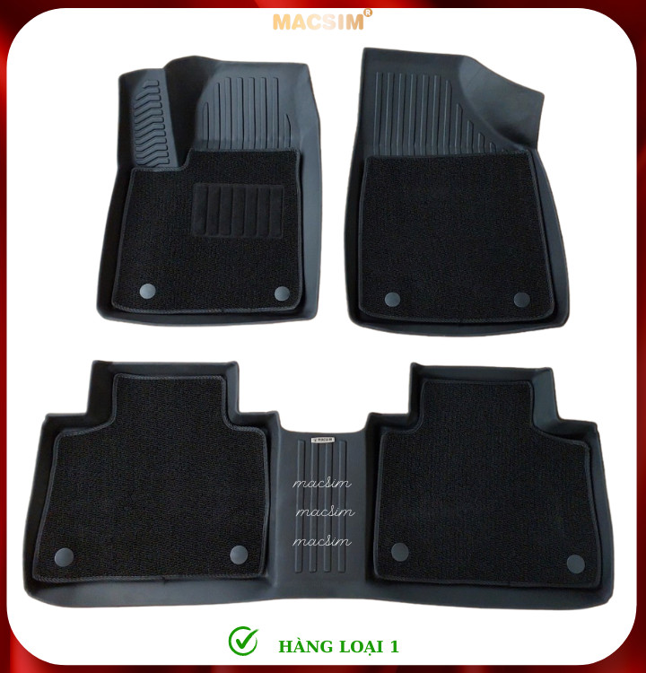 Thảm lót sàn ô tô 2 lớp cao cấp dành cho xe MG HS 2018 - nay (sd2) nhãn hiệu Macsim chất liệu TPE màu đen