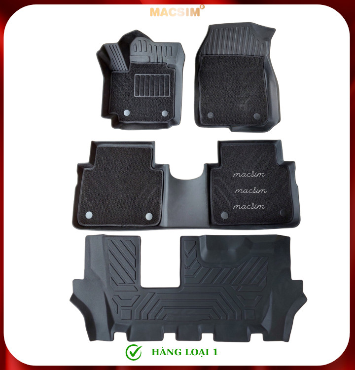 Thảm lót sàn ô tô 2 lớp cao cấp dành cho xe Suzuki XL7/ Suzuki Ertigar (sd2) nhãn hiệu Macsim chất liệu TPE màu đen