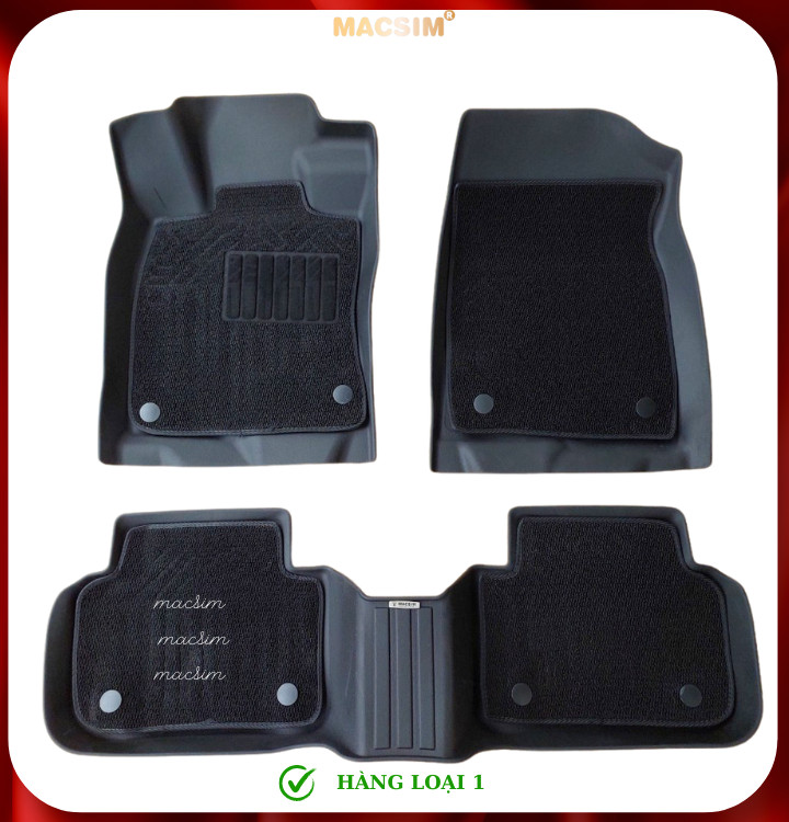 Thảm lót sàn ô tô 2 lớp cao cấp dành cho xe Honda Civic 2022+ (sd2) nhãn hiệu Macsim chất liệu TPE màu đen