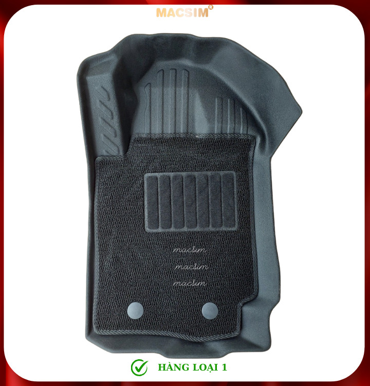 Thảm lót sàn ô tô 2 lớp cao cấp dành cho xe Mazda BT50 2012-2021 (sd2) nhãn hiệu Macsim chất liệu TPE màu đen