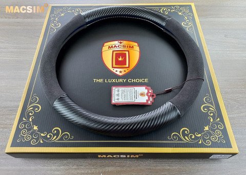 Bọc Vô Lăng Ô Tô Honda City MACSIM – 8771 đen – Da lộn + carbon