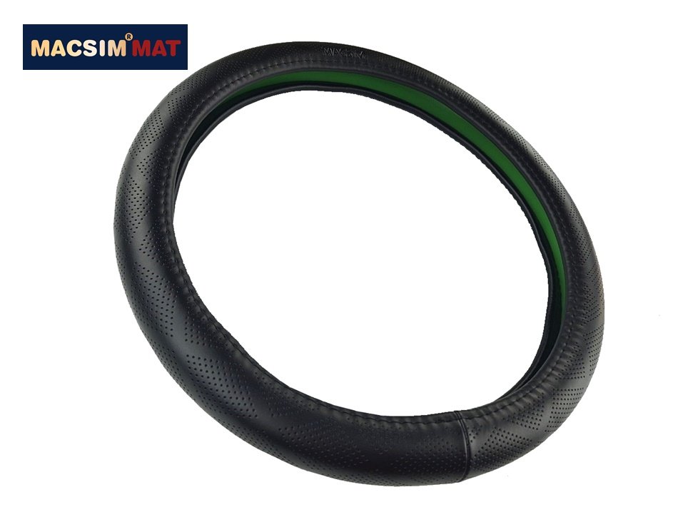 Bọc Vô Lăng Ô Tô Subaru WRX MACSIM – L632 tròn – Da thật màu đen. lõi silicon