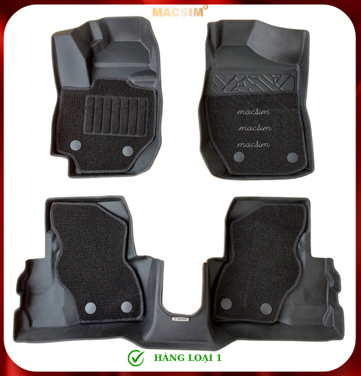 Thảm lót sàn ô tô 2 lớp cao cấp dành cho xe Suzuki Jimny 2018 - nay (sd2) nhãn hiệu Macsim chất liệu TPE màu đen