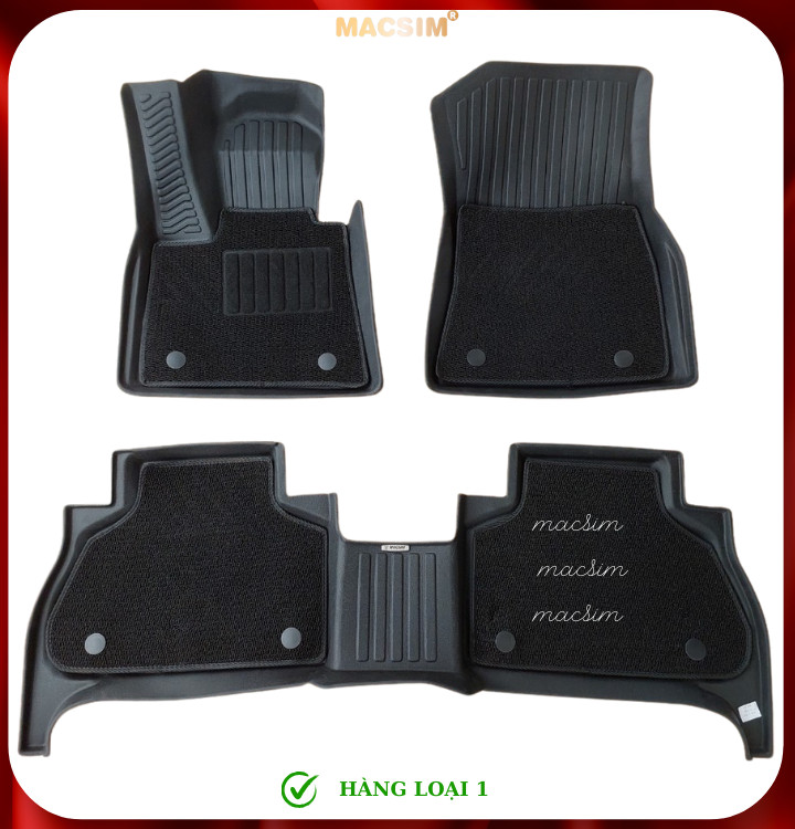 Thảm lót sàn ô tô 2 lớp cao cấp dành cho xe BMW X5 2018 - nay (sd2) nhãn hiệu Macsim chất liệu TPE màu đen