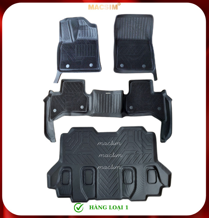 Thảm lót sàn ô tô 2 lớp cao cấp dành cho xe Land cruiser LC300  2022+ (sd2) nhãn hiệu Macsim chất liệu TPE màu đen