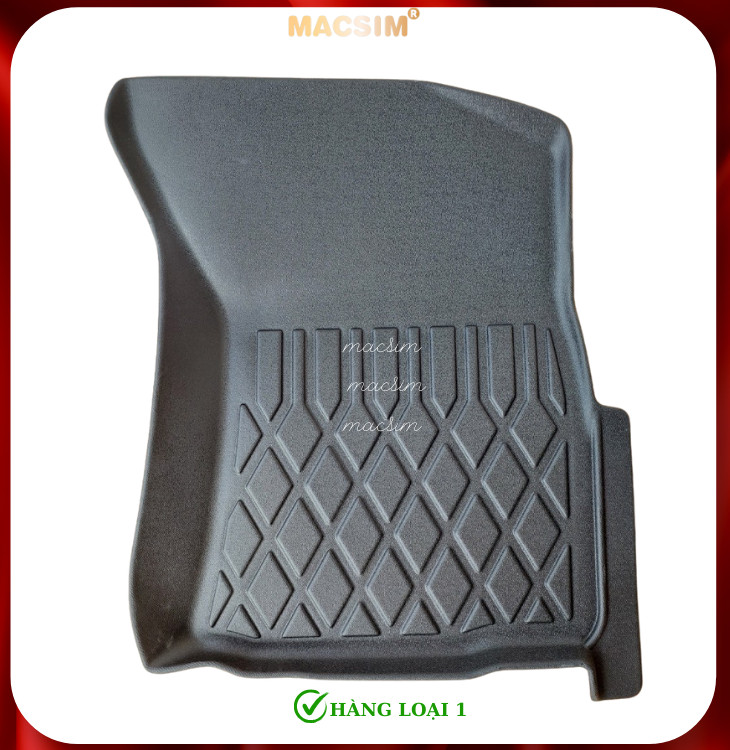 Thảm lót sàn xe ô tô Toyota Hilux 2015-2021 Nhãn hiệu Macsim chất liệu nhựa TPE cao cấp màu đen
