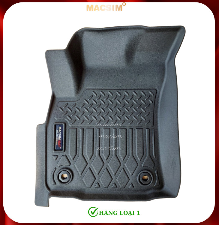 Thảm lót sàn xe ô tô Toyota Hilux 2015-2021 Nhãn hiệu Macsim chất liệu nhựa TPE cao cấp màu đen