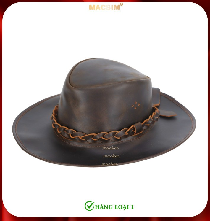 Mũ phớt cao bồi - Mũ cao bồi - Mũ golf thủ - Chất liệu da thô nguyên miếng cao cấp nhãn hiệu Macsim