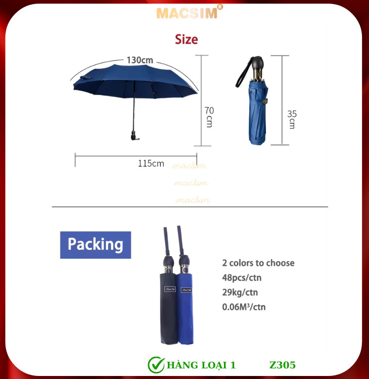 Ô Dù cao cấp Nhãn hiệu Macsim RST Mã Z305