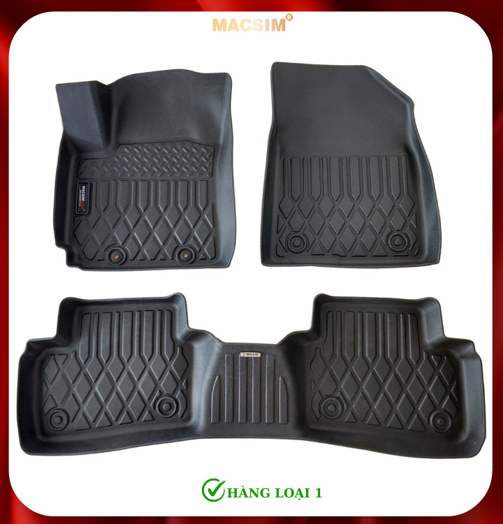 Thảm lót sàn xe ô tô KIA Seltos 2019 - nay Nhãn hiệu Macsim chất liệu nhựa TPE cao cấp màu đen