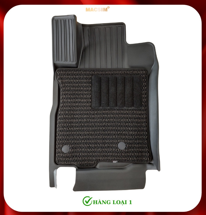 Thảm lót sàn 2 lớp 3 hàng ghế  xe ô tô Lexus GX 2010- 2023 Nhãn hiệu Macsim 3W chất liệu nhựa TPE đúc khuôn cao cấp - màu đen