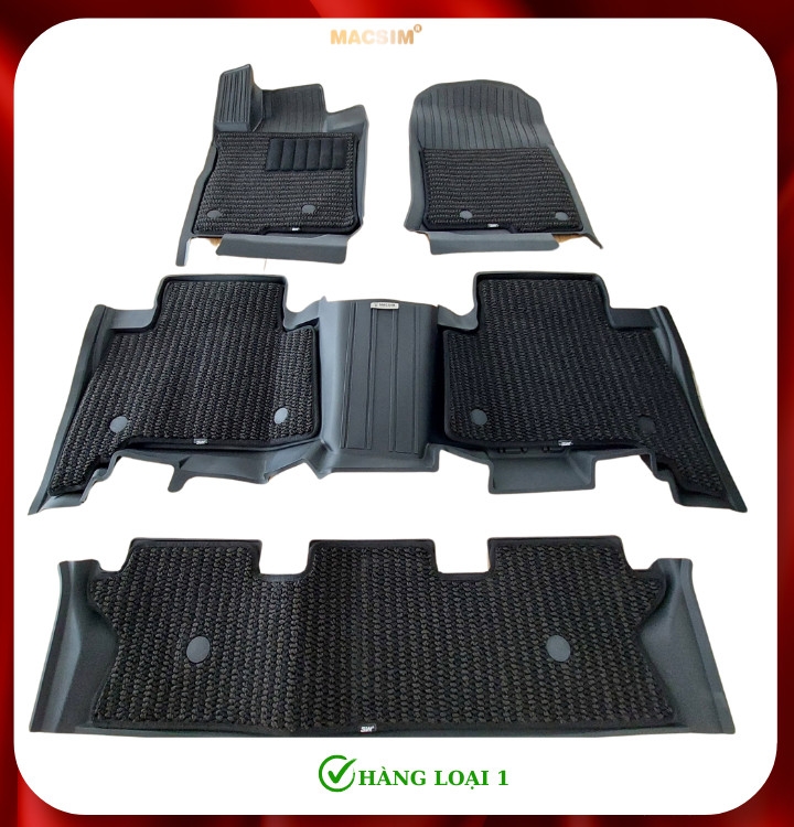 Thảm lót sàn 2 lớp 3 hàng ghế  xe ô tô Lexus GX 2010- 2023 Nhãn hiệu Macsim 3W chất liệu nhựa TPE đúc khuôn cao cấp - màu đen