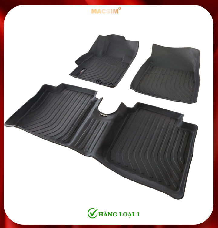 Thảm lót sàn xe ô tô Nissan Sunny 2011-2018 (sd) Nhãn hiệu Macsim chất liệu nhựa TPE cao cấp màu đen