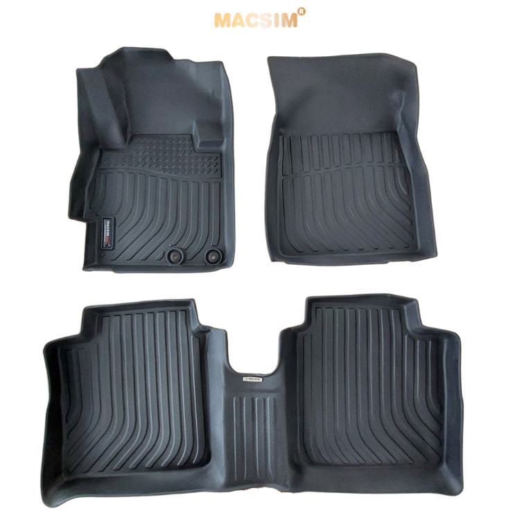 Thảm lót sàn xe ô tô Nissan Sunny 2011-2018 (sd) Nhãn hiệu Macsim chất liệu nhựa TPE cao cấp màu đen