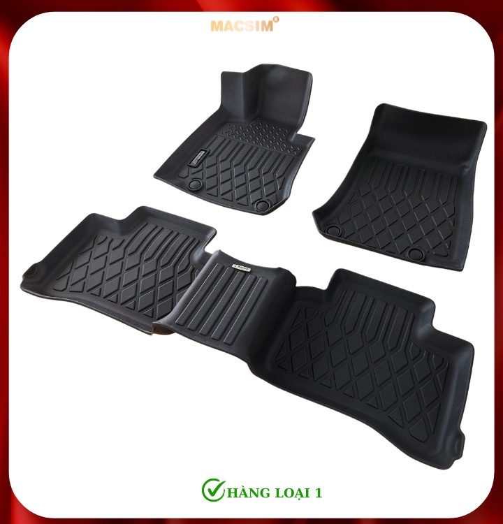 Thảm lót sàn sd1 xe ô tô Mercedes GLC 2016-2022 (sd) Nhãn hiệu Macsim chất liệu nhựa TPE cao cấp màu đen