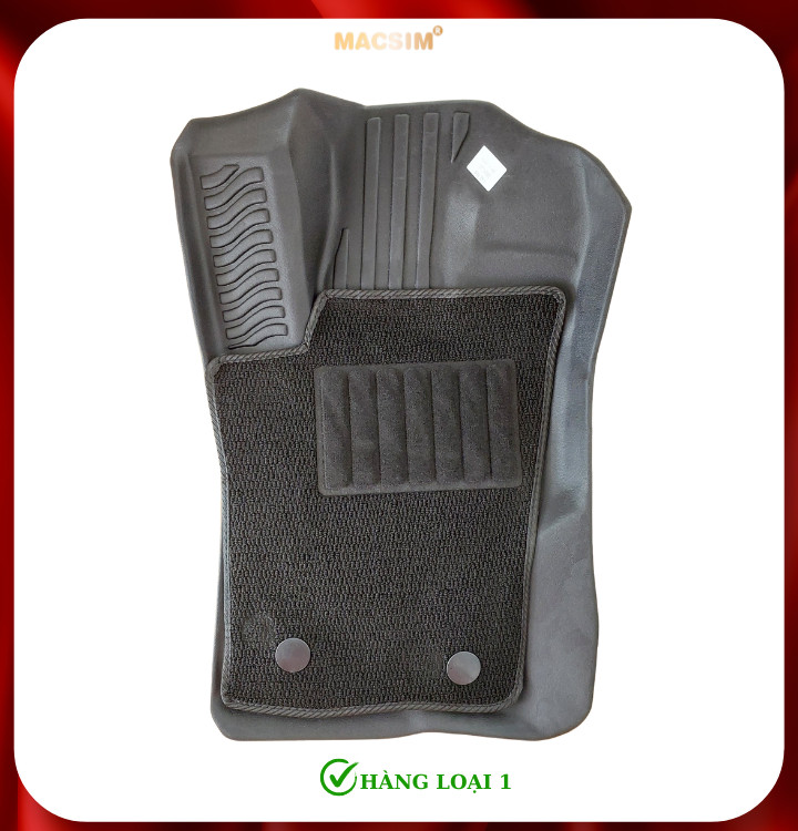 Thảm lót sàn xe ô tô 2 lớp  Ford Everest 2022 & 2023+ (sd2) Nhãn hiệu Macsim chất liệu nhựa TPE cao cấp màu đen