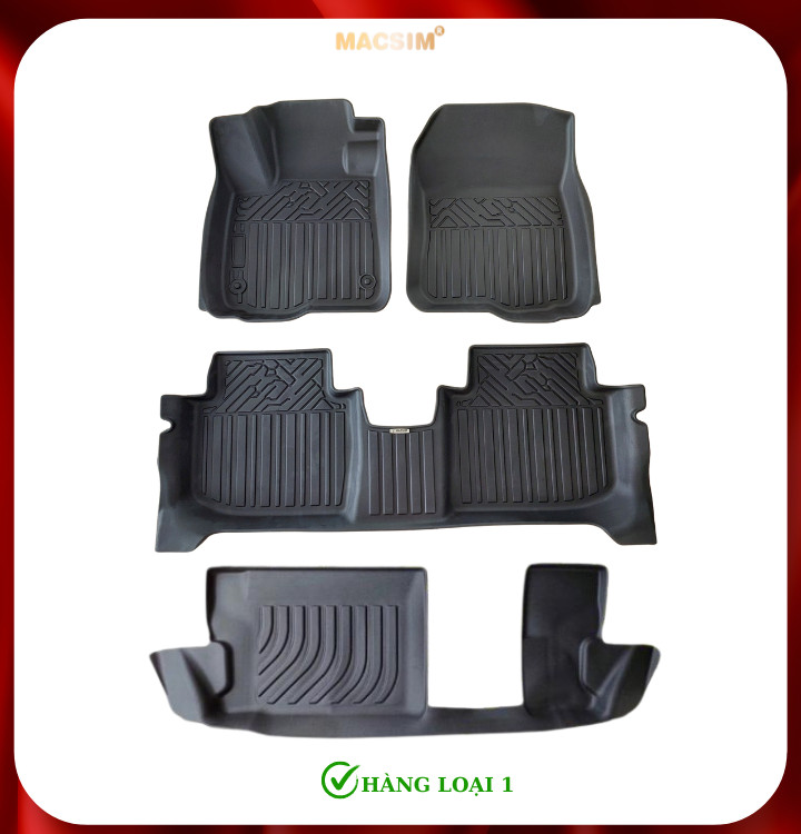 Thảm lót sàn xe ô tô Honda CRV 2023+ (3 hàng ghế sd) Nhãn hiệu Macsim chất liệu nhựa TPE cao cấp màu đen