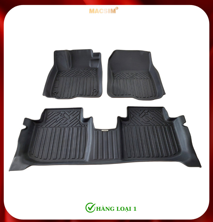 Thảm lót sàn xe ô tô Honda CRV 2023+ (3 hàng ghế sd) Nhãn hiệu Macsim chất liệu nhựa TPE cao cấp màu đen