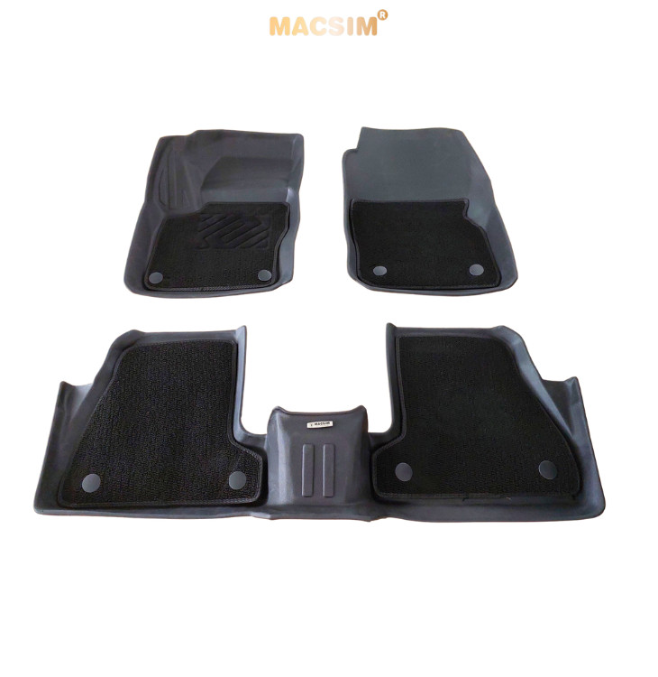 Thảm lót sàn ô tô 2 lớp cao cấp dành cho xe Ford Focus 2012-nay (sd2) nhãn hiệu Macsim chất liệu TPE màu đen