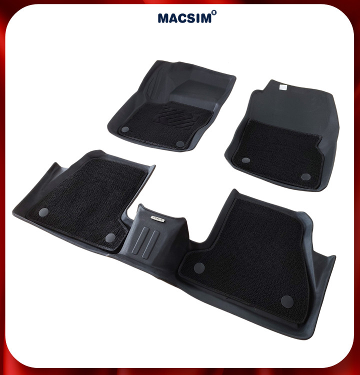 Thảm lót sàn ô tô 2 lớp cao cấp dành cho xe Ford Focus 2012-nay (sd2) nhãn hiệu Macsim chất liệu TPE màu đen
