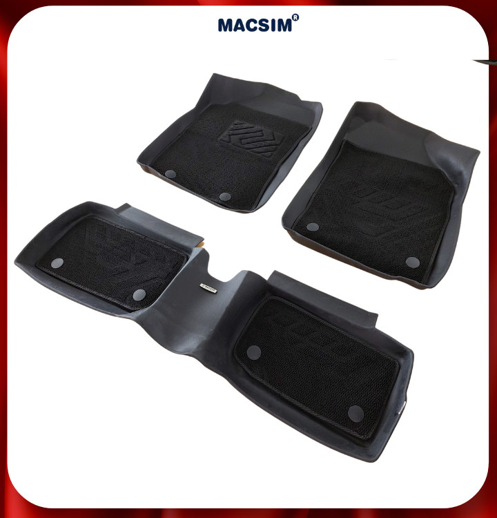 Thảm lót sàn ô tô 2 lớp cao cấp dành cho xe Toyota Wigo 2017-2022 (sd2) nhãn hiệu Macsim chất liệu TPE màu đen
