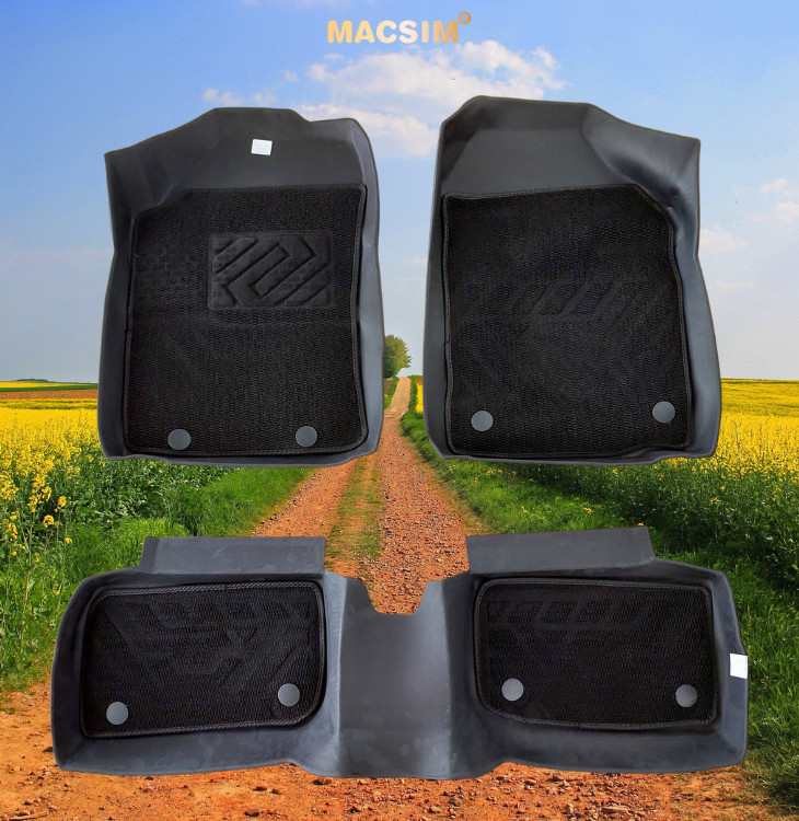 Thảm lót sàn ô tô 2 lớp cao cấp dành cho xe Toyota Wigo 2017-2022 (sd2) nhãn hiệu Macsim chất liệu TPE màu đen