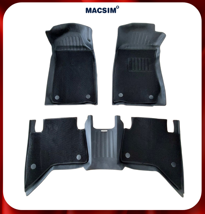 Thảm lót sàn ô tô 2 lớp cao cấp dành cho xe Chevrolet Colorado 2015+ (sd2) nhãn hiệu Macsim chất liệu TPE màu đen