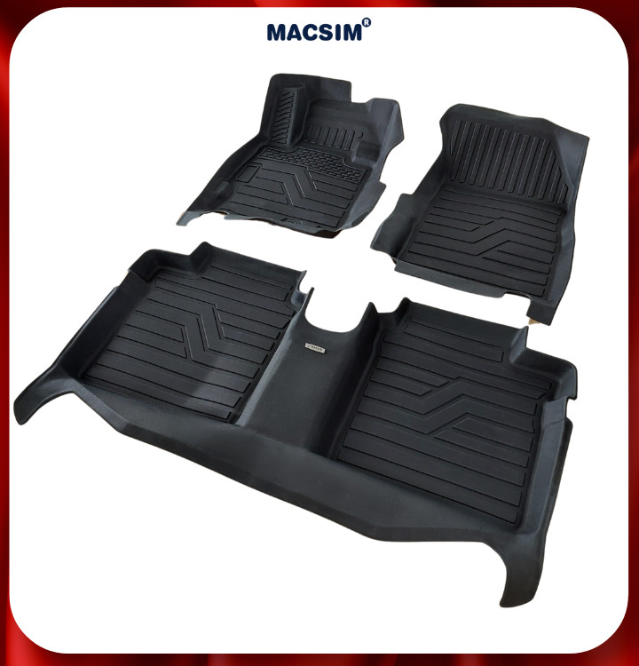 Thảm lót sàn xe ô tô Nissan Sunny 2011-2018 (sd) Nhãn hiệu Macsim chất liệu nhựa TPE cao cấp màu đen