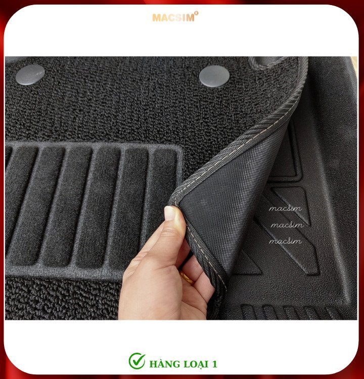 Thảm lót sàn ô tô 2 lớp cao cấp dành cho xe Toyota Raize 2022-nay (sd2) nhãn hiệu Macsim chất liệu TPE màu đen