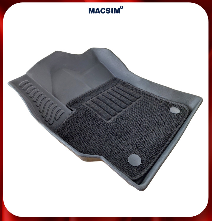Thảm lót sàn ô tô 2 lớp cao cấp dành cho xe Toyota Cross 2020 - tới nay (sd2) nhãn hiệu Macsim chất liệu TPE màu đen
