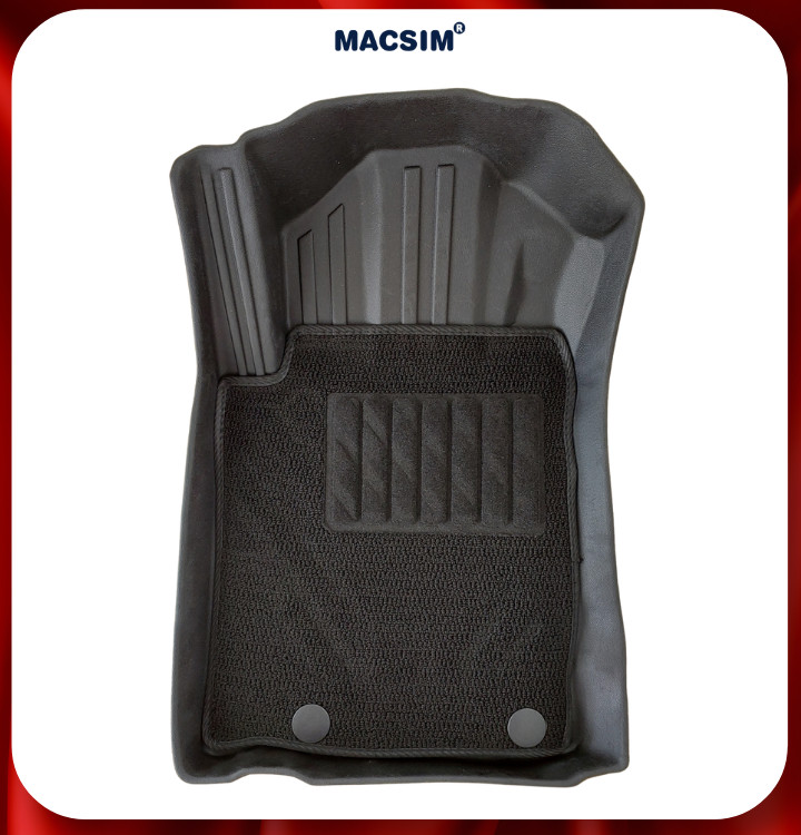 Thảm lót sàn ô tô 2 lớp cao cấp dành cho xe Toyota Rush 2017 - nay (sd2) nhãn hiệu Macsim chất liệu TPE màu đen