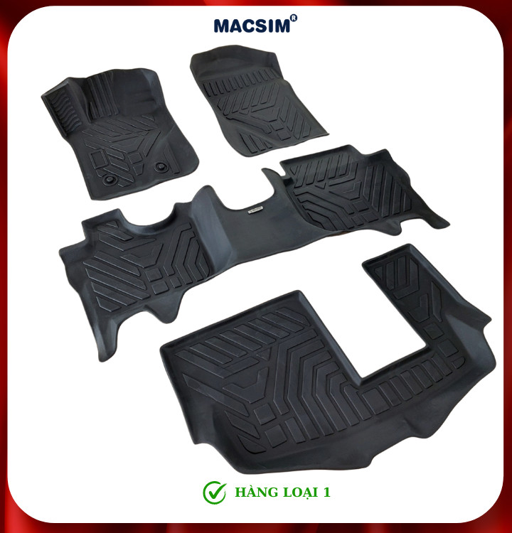 Thảm lót sàn xe ô tô Ford Everest 2022 & 2023+ (sd2) Nhãn hiệu Macsim chất liệu nhựa TPE cao cấp màu đen