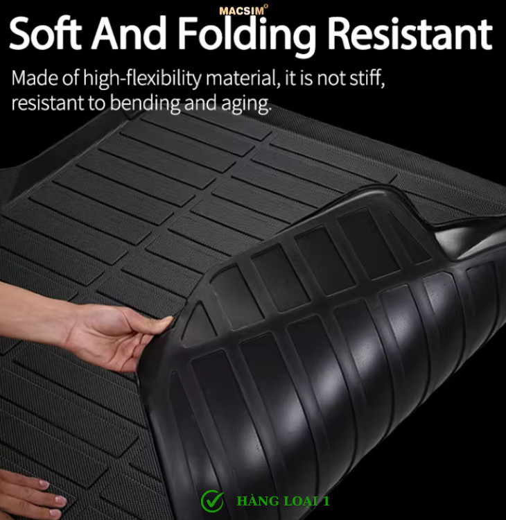 Thảm lót cốp xe ô tô Vinfast VF6 Nhãn hiệu Macsim chất liệu nhựa TPE cao cấp màu đen