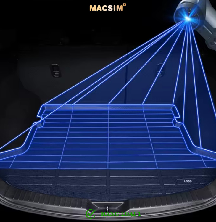 Thảm lót cốp xe ô tô Vinfast VF8 Nhãn hiệu Macsim chất liệu nhựa TPE cao cấp màu đen