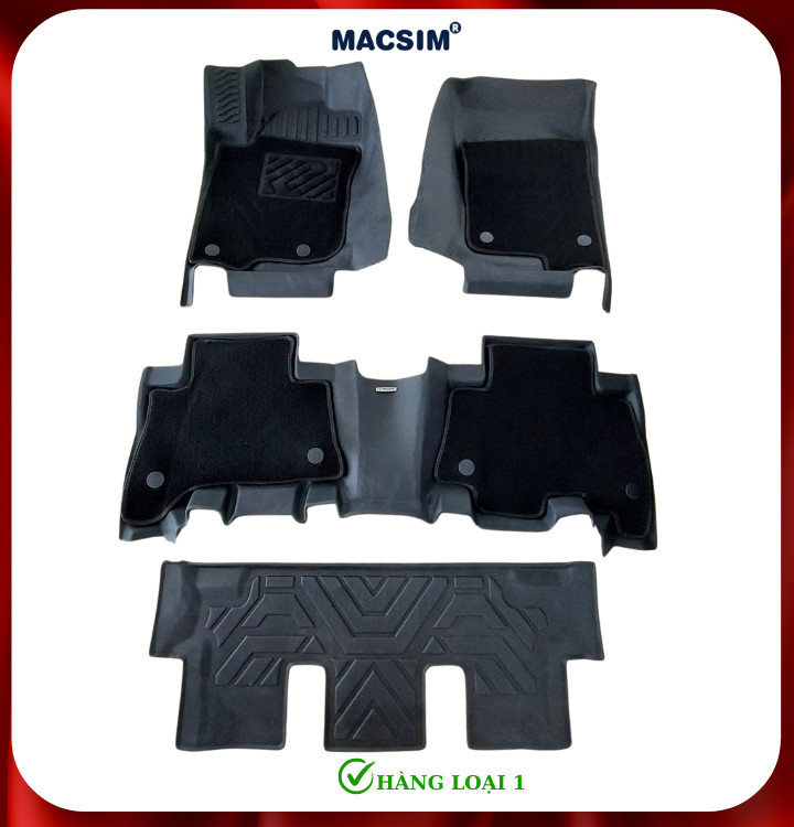 Thảm lót sàn ô tô 2 lớp cao cấp dành cho xe TOYOTA PRADO 2010+ (sd2) nhãn hiệu Macsim chất liệu TPE màu đen