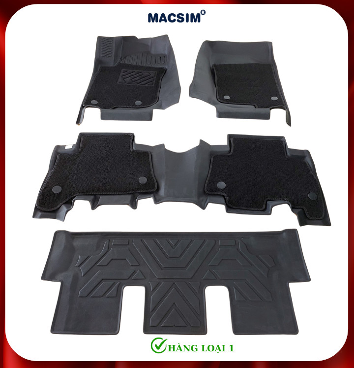 Thảm lót sàn ô tô 2 lớp cao cấp dành cho xe TOYOTA PRADO 2010+ (sd2) nhãn hiệu Macsim chất liệu TPE màu đen