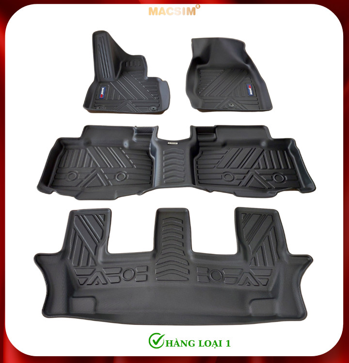 Thảm  lót sàn xe ô tô Ford Explorer 2019-nay Nhãn hiệu Macsim chất liệu nhựa TPE cao cấp màu đen