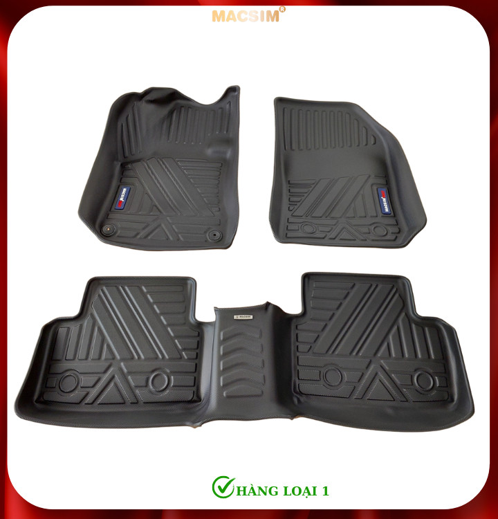 Thảm lót sàn xe ô tô Peugeot 408 Nhãn hiệu Macsim chất liệu nhựa TPE cao cấp màu đen