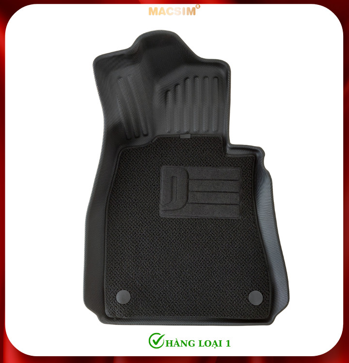 Thảm lót sàn ô tô 2 lớp cao cấp dành cho xe Mercedes S 2021+ (qd) nhãn hiệu Macsim chất liệu TPE màu đen