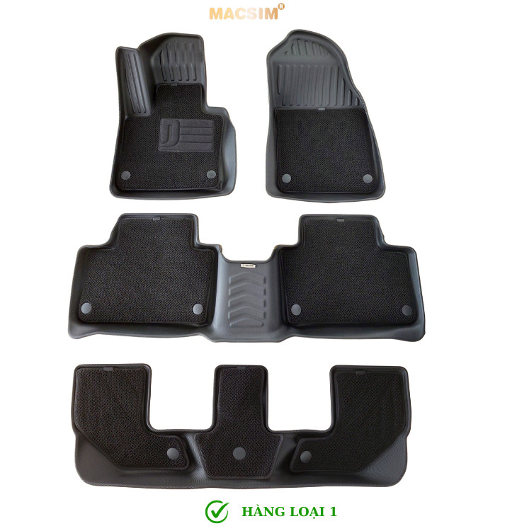Thảm lót sàn ô tô 2 lớp cao cấp dành cho xe Volvo XC90 2012 - nay (qd) nhãn hiệu Macsim chất liệu TPE màu đen