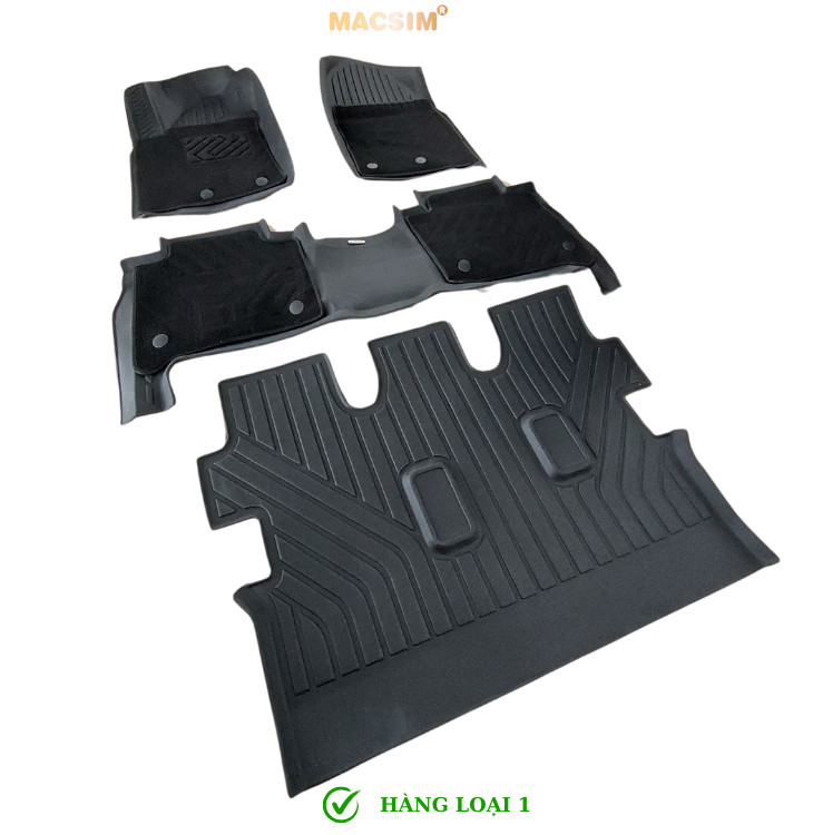 Thảm lót sàn ô tô 2 lớp cao cấp dành cho xe Toyota Land Cruiser 2010-2021 (sd2) nhãn hiệu Macsim chất liệu TPE màu đen