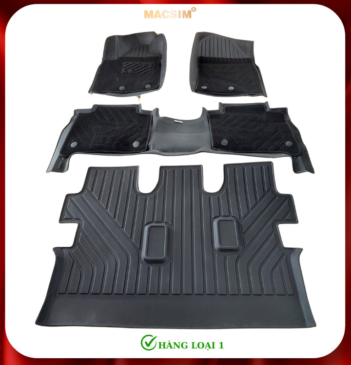 Thảm lót sàn ô tô 2 lớp cao cấp dành cho xe Toyota Land Cruiser 2010-2021 (sd2) nhãn hiệu Macsim chất liệu TPE màu đen