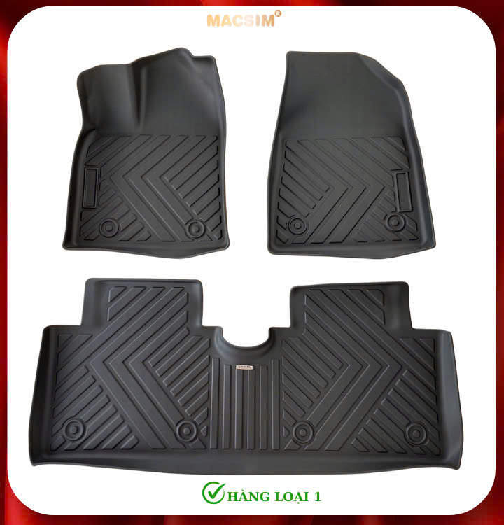 Thảm lót sàn xe ô tô BYD ATTO 3 2024+ Nhãn hiệu Macsim chất liệu nhựa TPE cao cấp màu đen