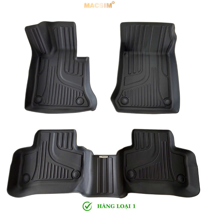 Thảm lót sàn xe ô tô Mercedes GLK 2008-2015 (sd) Nhãn hiệu Macsim chất liệu nhựa TPE cao cấp màu đen